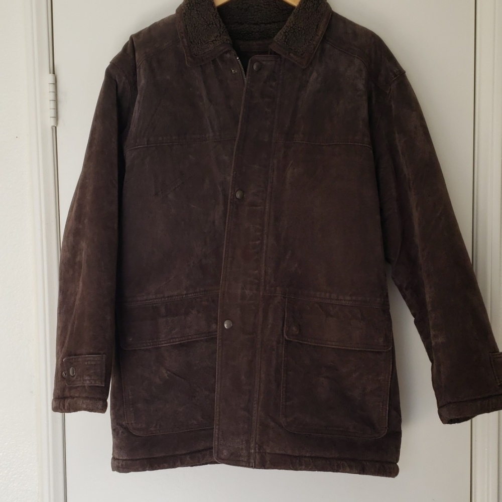 Colebrook Suede/Leather Brown Mens Coat Sz M